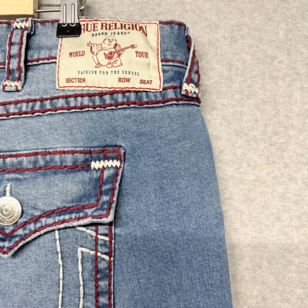 True Religion Rocco Jeans Mens 44 Blue Tycoon Medium‎ Wash Flap Super T 106275